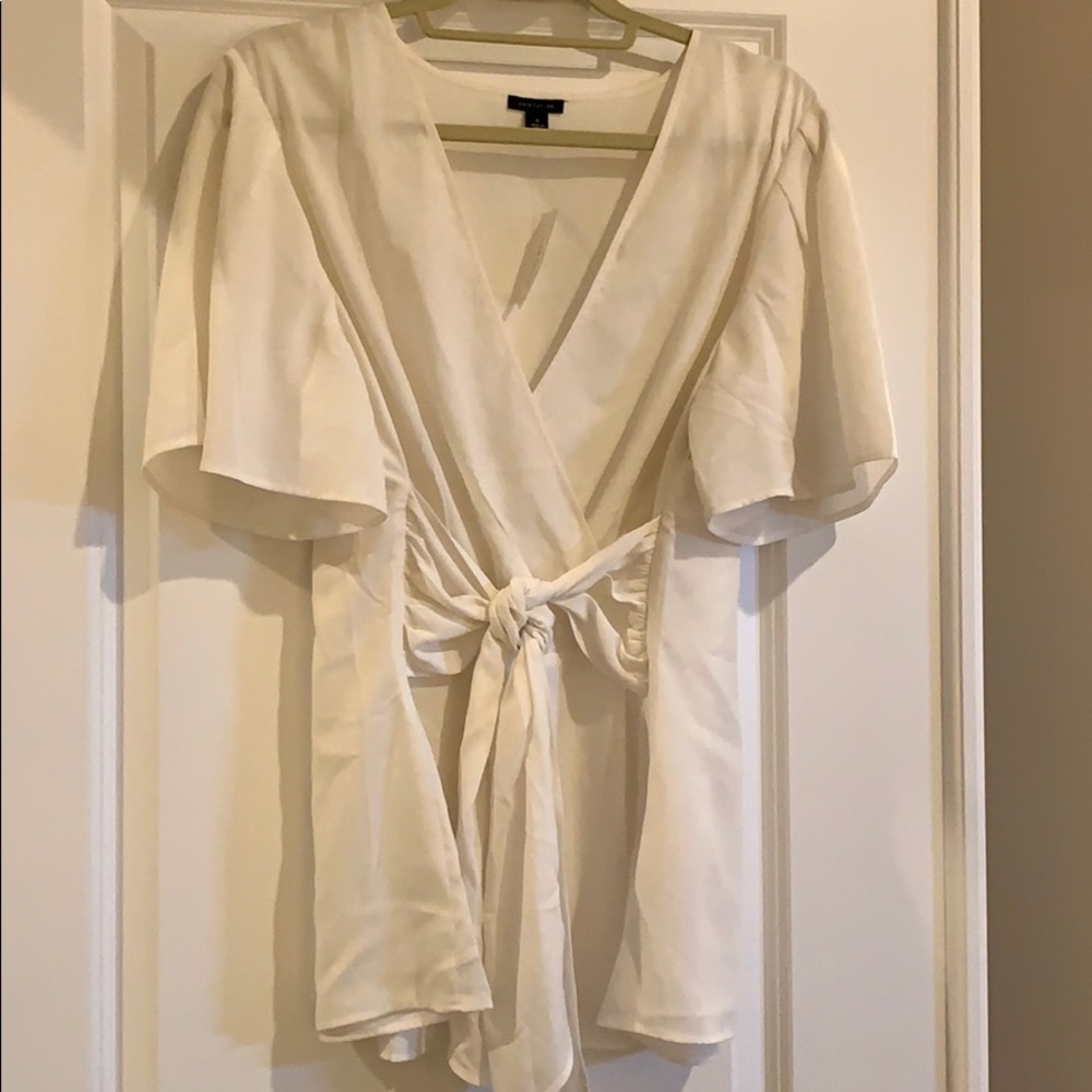 Ivory tie front blouse